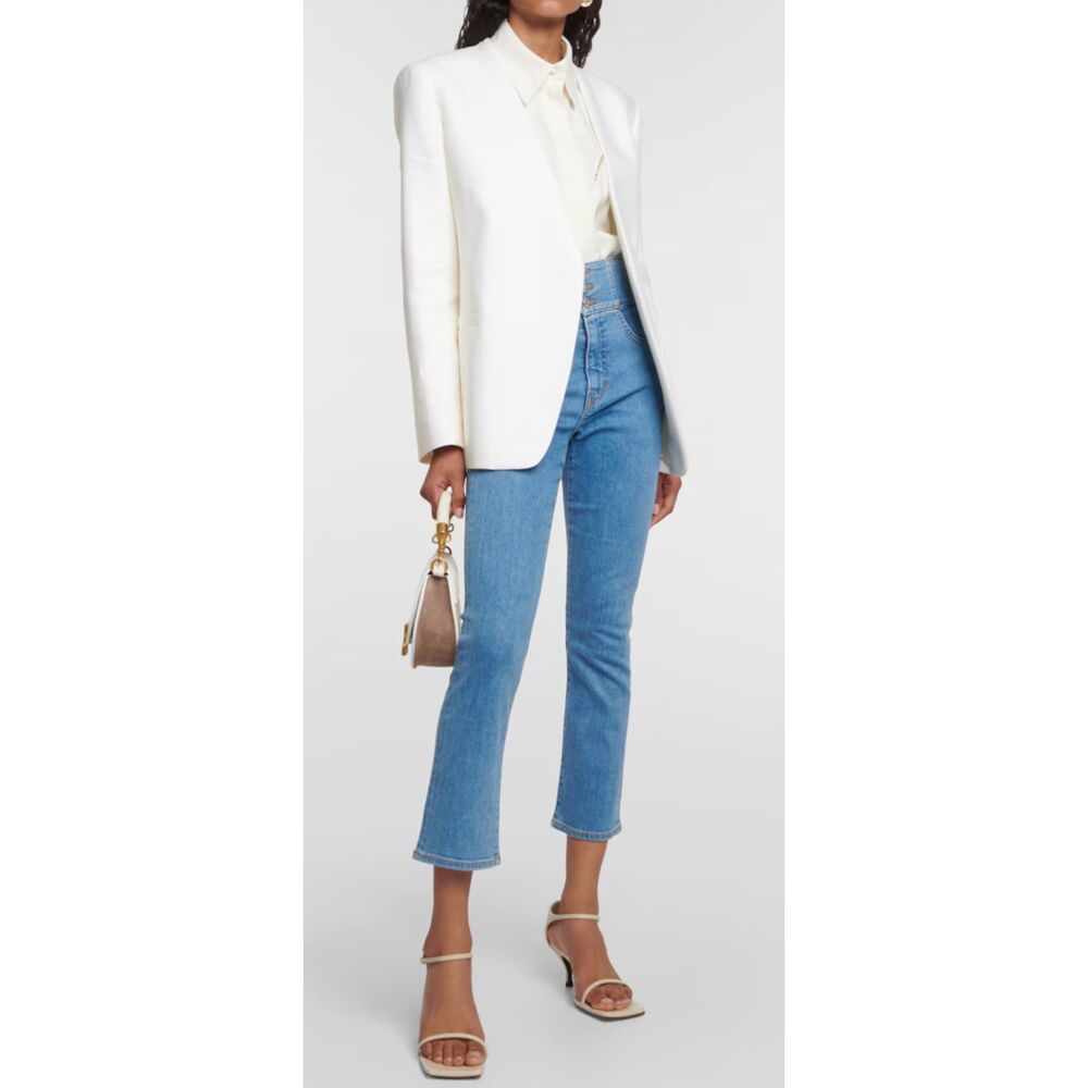 Veronica Beard Carly High-Rise Kick Flare Jeans Float On Blue Size 27